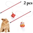 thumbnail image 3 of 2PCS Faux Feather Cat Wand Plastic Funny Cat Teaser Wand Kitten Interactive Toy, 3 of 10