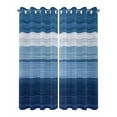 thumbnail image 2 of Outdoor Curtains for Patio, Dark Blue Ombre Stripes Waterproof Blackout Outside Curtain for Porch/Pergola/Gazebo, Chic Vintage Simple Abstract Art Thermal Insulated Drapes, 2 Panels, 54 x 95 Inch, 2 of 8
