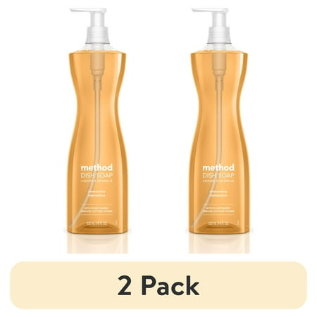 (2 pack) Method® Dish Soap, Clementine, 18 Oz Pump Bottle 81793900735