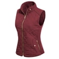 thumbnail image 3 of MixMatchy Women's Lightweight Stand Collar Zip Up Quilted Padding Pocket Vest, 3 of 4