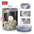 thumbnail image 3 of 12oz Tumblers Red Mushroom Skull Black Pattern Vacuum Insulated Stainless Steel Travel Tumbler Cups Mug with Lid and Straw for Beer,Coffee,Beverages with Cleaning Brush for Cold & Hot Drinks, 3 of 5