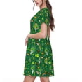 thumbnail image 2 of Balery St. Patrick's day Vestidos sueltos de manga corta para mujer, vestidos de verano 2025, vestidos casuales de corte A con vuelo., 2 of 6