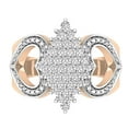 thumbnail image 2 of Dazzlingrock Collection Round White Diamond Cluster Heart Promise Ring for Women (0.50 ctw, Color I-J, Clarity I1-I2) in 14K Rose Gold, Size 8.5, 2 of 6