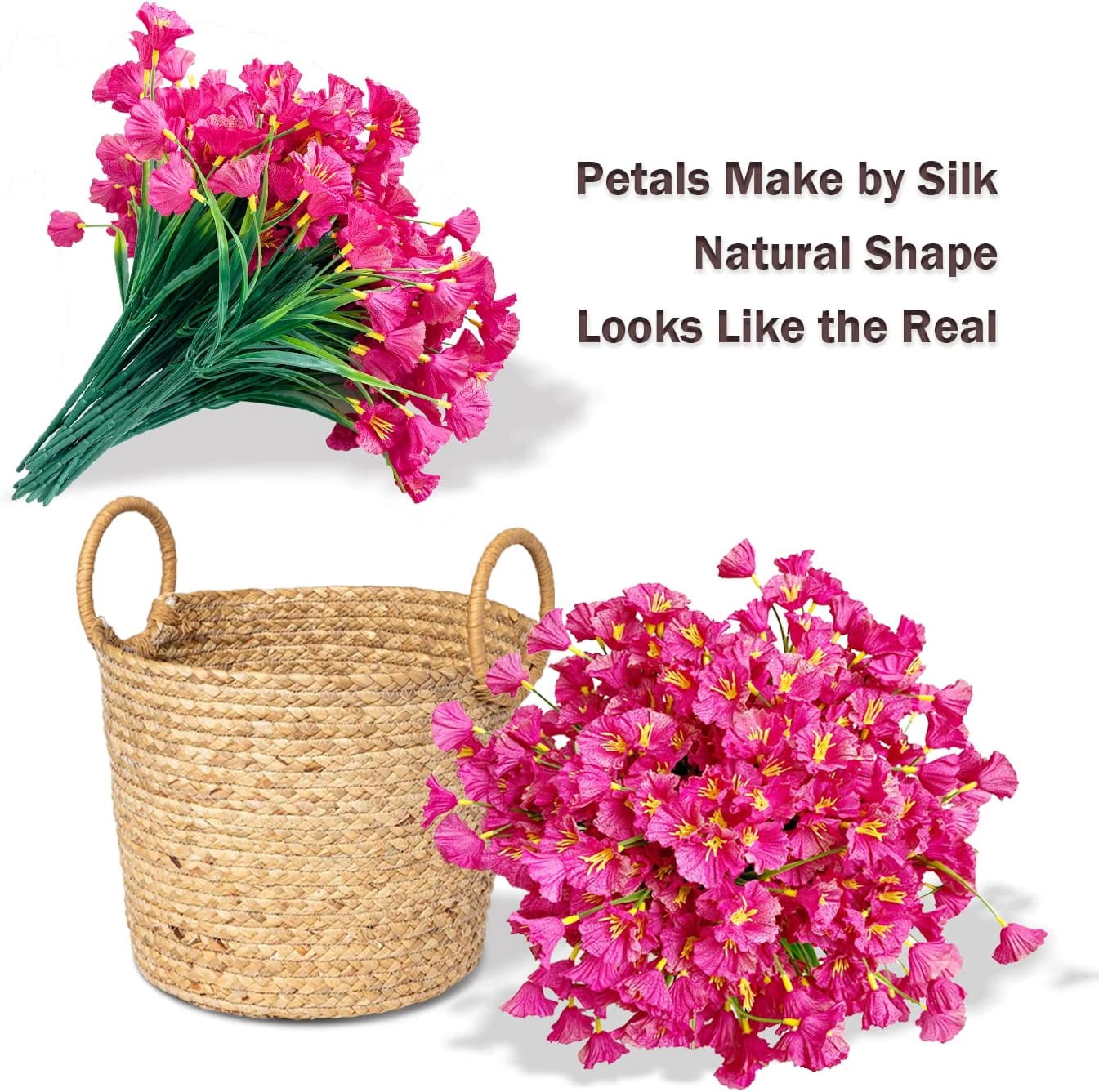 Artificial Flowers for Outdoors,16 Bundles Outdoor Fake Flowers UV Resistant Faux Silk Flowers for Outside Planters, Window Box Pot(Mix Color)