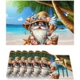 thumbnail image 4 of Placemats Set of 4 Heat-Resistant Rectangle Place Mats Beach Palm Gnomes Cute Washable Plastic PVC Dining Table Mat Non-Slip Wipeable Woven Vinyl Placemat for Kitchen Patio Table Decor, 4 of 6