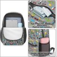 thumbnail image 4 of Boston Terrier and Sun Gray Pattern 17" Waterproof Oxford School Backpacks for Teens, S-Shape Padded Straps, for School, Travel, Hiking, Camping, 4 of 5