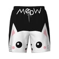thumbnail image 4 of Lsque Mens Swim Trunks Cat Meow Pattern - Bathing Suit Compression Liner - Beach Swim Shorts Swimwear - (S-3XL) - Stretch Quick Dry -Medium, 4 of 9