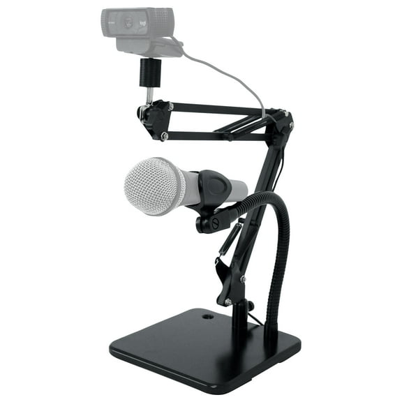 Rockville iSTAND 85 Dual Desktop Boom Arm   Gooseneck for Webcam and Microphone