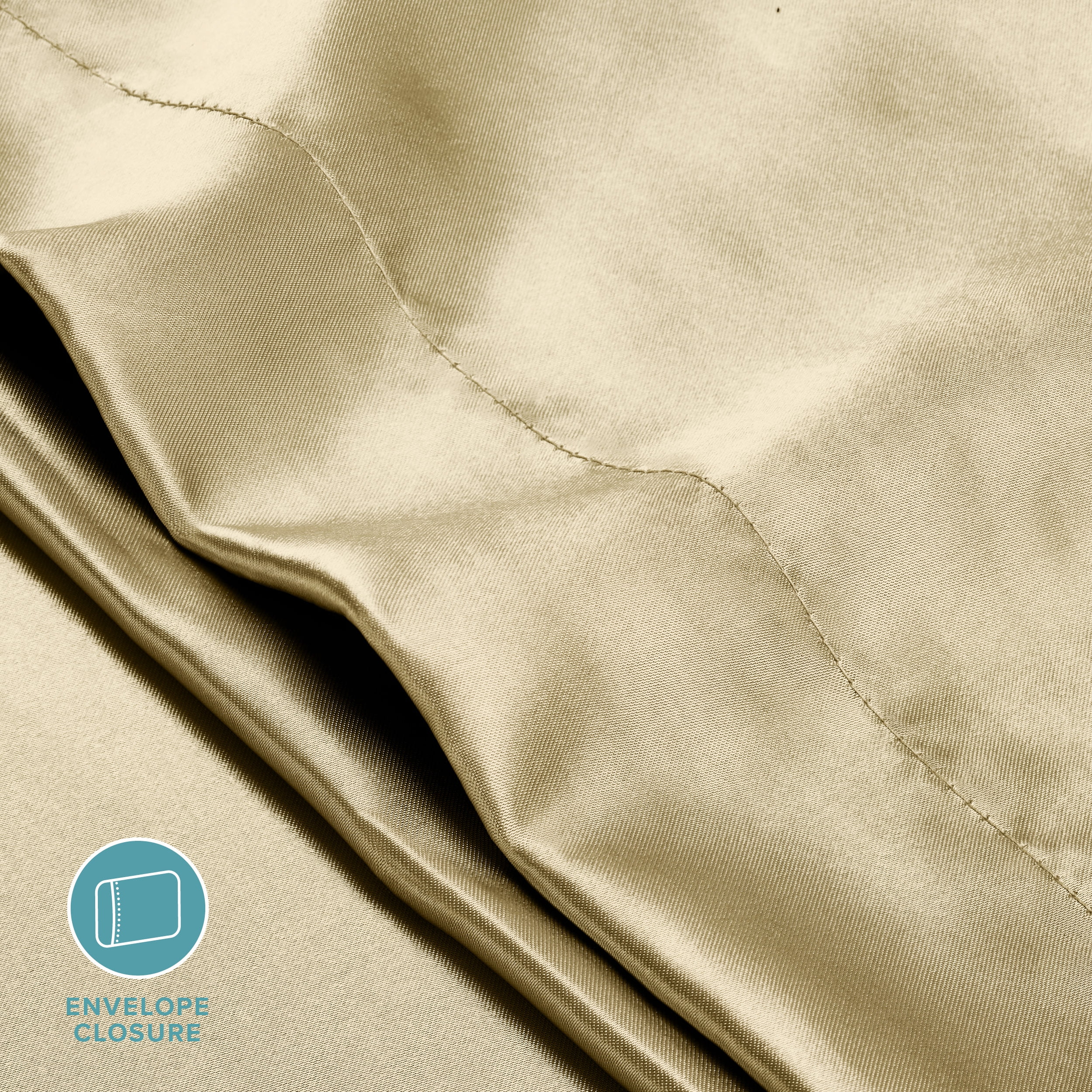 Bare Home 100% Mulberry Silk Envelope Pillowcase - Perfect for Hair and Skin - Premium 6A Grade, 19 Momme Silk - Queen, Champagne