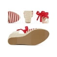 thumbnail image 2 of BLISSFUL STEP Stripe Lace Up Espadrilles Platform Wedge Sandals for Women Red 6, 2 of 6