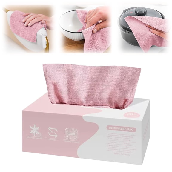 Zoowood Microfiber Cleaning Cloths Pink 20 Count Reusable Cleaning Rags Soft Absorbent Microfiber Towels for Kitchen Car Dusting