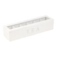 thumbnail image 1 of yuksok Rectangular Wooden Tea Box with Lid Stackable Tea Bag Holder Kitchen Organiser Cha Tea Box 6 Compartment Tea Bag Box for Creamers Sugar White, 1 of 8