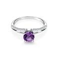 thumbnail image 2 of Gem Stone King 1.58 Ct Round Purple Amethyst 925 Sterling Silver Ring (Size 7), 2 of 4