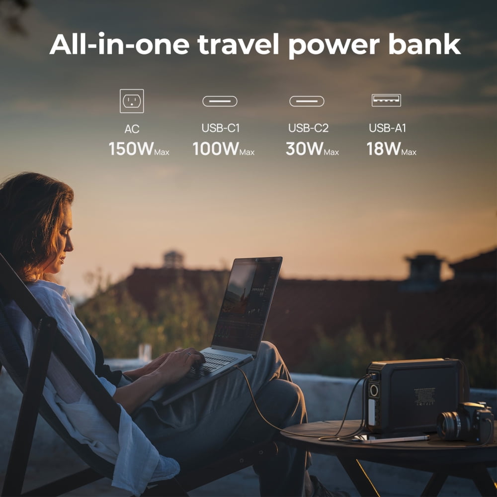 BougeRV JuiceGo 240Wh Portable Power Station, LiFePO4 Solar Generator with AC Outlet, Emergency Power Supply for Outdoor Camping, Travel, Home Backup