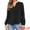 Black, variant on DARING DIVA Women's Button Front V Neck Long Sleeve Formal Top S White