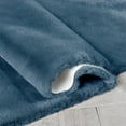 thumbnail image 6 of Well Woven Opal Crest Textured Solid Dark Blue Modern Faux Fur 2'11" Round Rug, 6 of 7