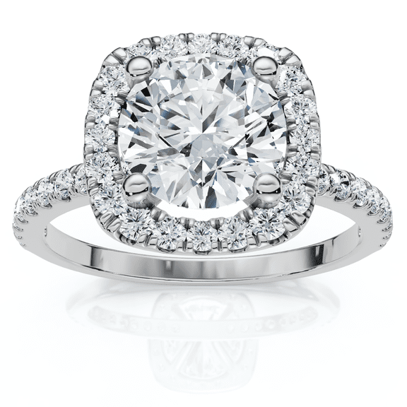 Pompeii Platinum 1 ct Diamond Engagement Ring Cushion Halo Ring (G-H,SI1-SI2)