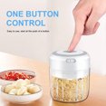 thumbnail image 2 of Mini picadora de alimentos eléctrica, procesadora de ajo con molienda rápida, 250 ml, color blanco, fácil de limpiar, material de calidad alimentaria, 2 of 7