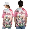 thumbnail image 5 of Hello Valentine’s Day Shih Tzu Flower Crown Romantic Pink Floral All Over Print 3D Baseball Shirt Lion Dog Lover Gifts Softball Sport - 00031, 5 of 6