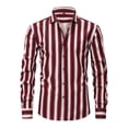 thumbnail image 2 of RongHuan Striped Shirts for Men Fashion Long Sleeve Button Down Shirt Business Casual Daily Work T-Shirt, 2 of 5