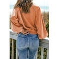 thumbnail image 3 of Women's Orange Washed Snap Buttons Lantern Sleeve Pullover Sweatshirt - [ZhiHiMeRi] | (US 16-18)XL, 3 of 7