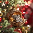 thumbnail image 1 of Adorno colgante de árbol de Navidad para animales del bosque, diseño caprichoso, decoración versátil, acrílico duradero, uso en temporada navideña, 10 cm, 1 of 5