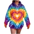 thumbnail image 6 of Godom Women's Hoodies Long Sleeve Sweatshirts Drawstring Pullover Tops with Pocket Casual Tiedye Gradient Print Hooded, 6 of 6