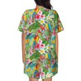thumbnail image 4 of Womens Pajama Sets With Pocket, Colorful Parrot Flower Plant Lounge Sets Short Sleeve Sleepwear PJ Sets for Women, 4 of 6
