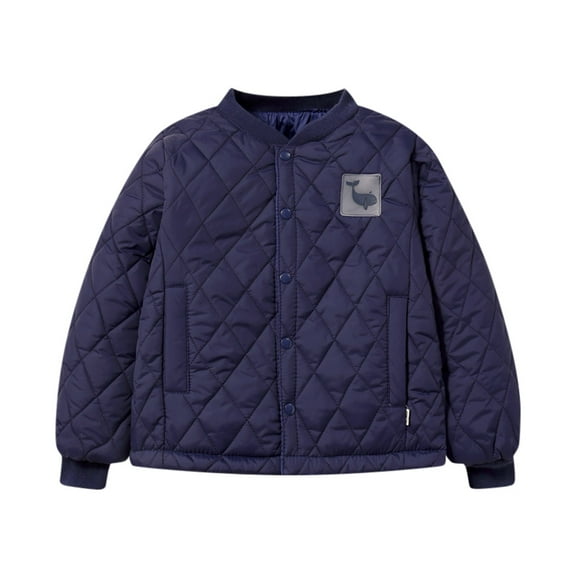 AOMPMSDX Kids Girls Boys Autumn And Winter Long Sleeve Warm Pocket Loose Shirt Top Jacket Coats Boys Coat&jacket Navy 6 Years-7 Years