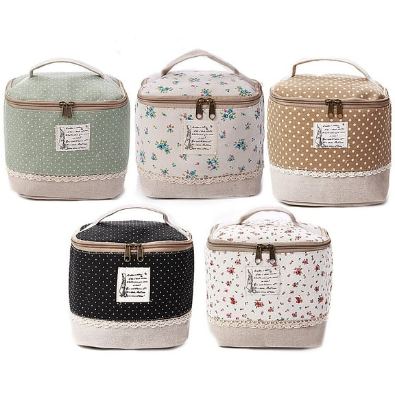 Large Capacity Travel Cosmetic Bag - Makeup Bag, Portable Women Travel Makeup Bag Organizer with Handle Flat Lay Cosmetic Bags