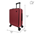 thumbnail image 3 of iFLY Quantum 20" Expandable Carry-on Hardside Top-Opening Luggage, Burgundy, 3 of 7