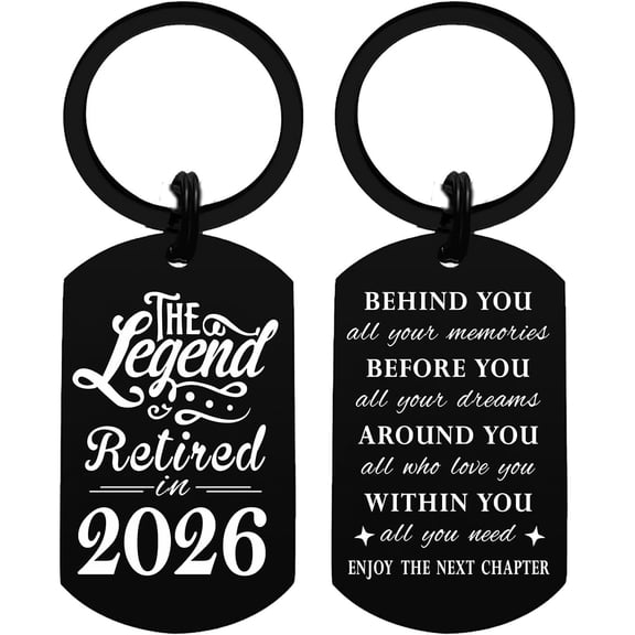 Happy Retirement Gifts for Women Men 2026, The Legend Retired Keychain for Coworkers Leaving Farewell Going Away, Best 2026 Retirement Decorations