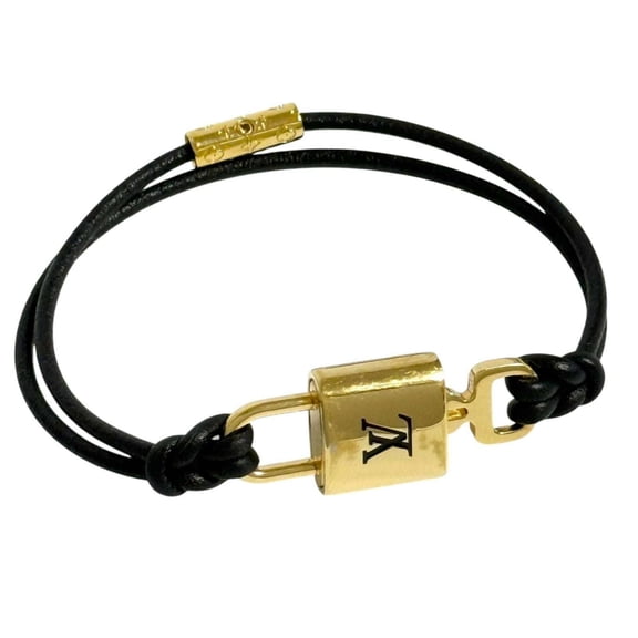 Pre-Owned Louis Vuitton Women's Bracelet, LV Padlock Design, Black, 15.5cm