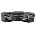 thumbnail image 2 of Hybition Manual Recliner Sectional Sofa Set PU Leather L-Shaped Couch Gray, 2 of 8