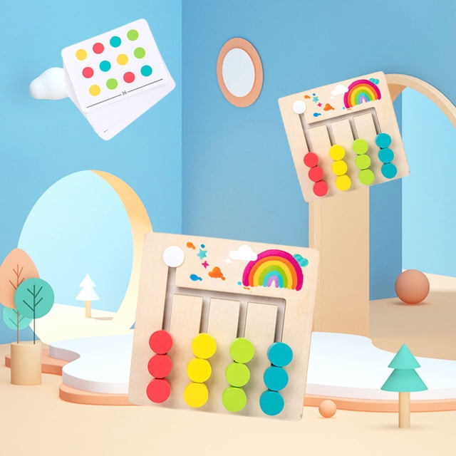 KTTECTOA Wooden Multichannel Colorful Balls Walking Puzzle Board Teaching Four Color Balls Walking Game Mind Thinking Training Holiday Gift Clearance Outdoor Games Canada Days Travel Games