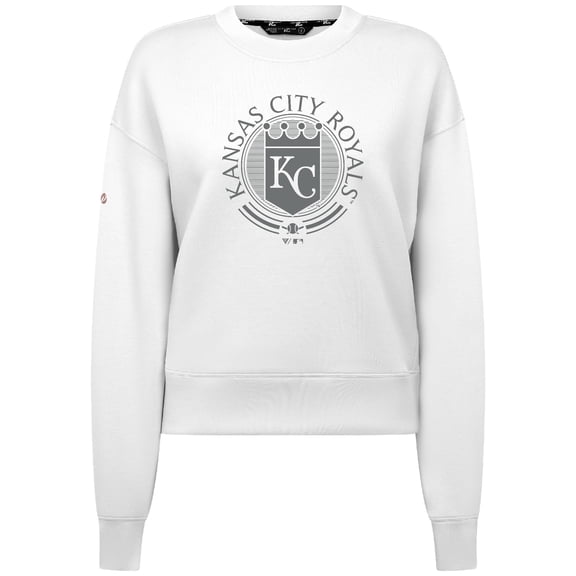 Women's Levelwear White Kansas City Royals Sponge Tri-Blend Grain Sweatshirt