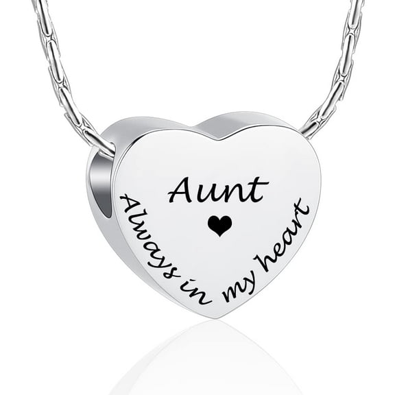 Little Heart Cremation Jewelry for Ashes Pendent for Ashes and Chain Memory Necklace for Memorial Aunt