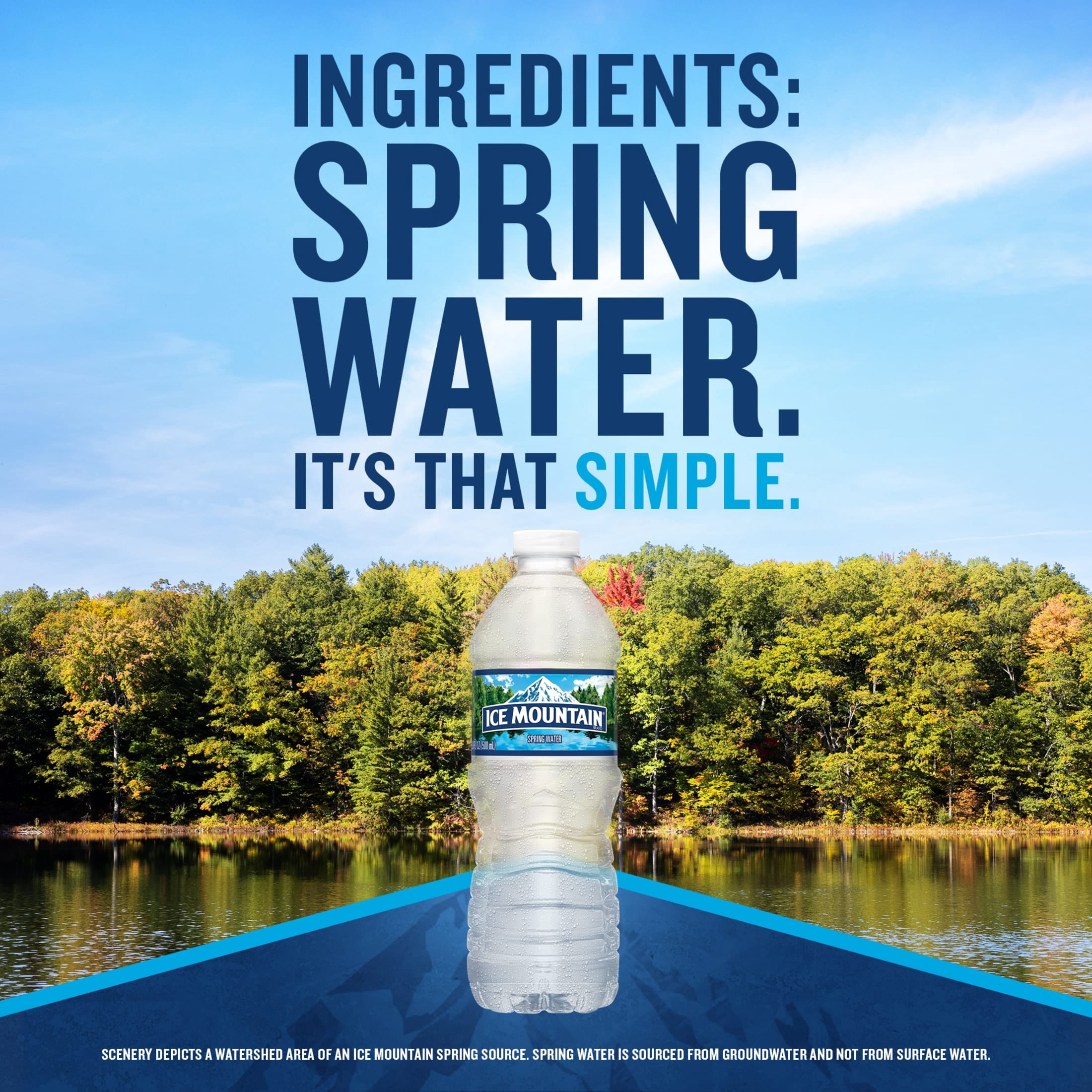 Ice Mountain Spring Water, 16.9 Fl Oz, 24-Pack Plastic Bottles