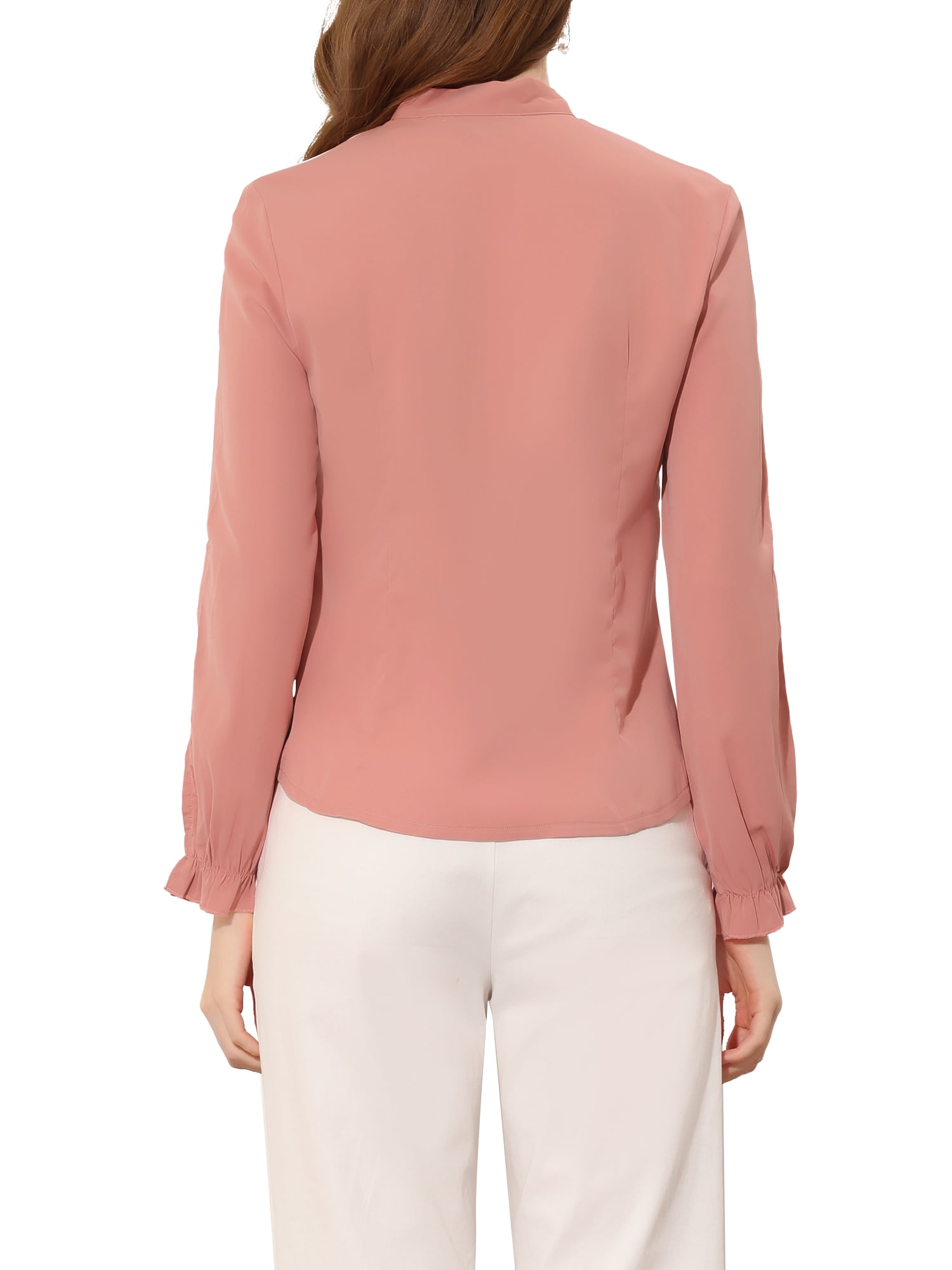 MODA NOVA Juniors Elegant Bow Tie Neck Blouse Long Sleeve