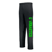 JANT girl Black Youth Gymnastics Sweatpants (Youth Large 14/16, Neon Green)