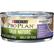 (24 Pack) Purina Pro Plan Natural, Grain Free Pate Wet Cat Food, TRUE NATURE Ocean Whitefish & Salmon Entree, 5.5 oz. Cans