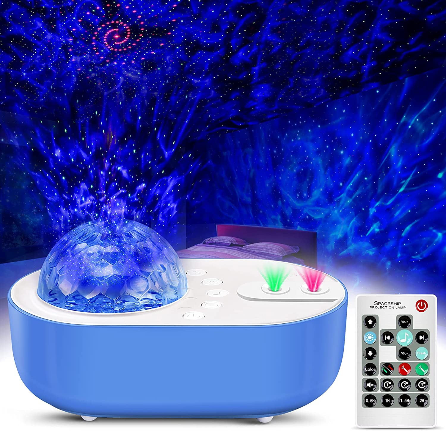 Northern Galaxy Light Aurora Projector with 33 Light Effects, Night Lights  LED Star Projector for Bedroom Nebula Lamp, Remote Control, White Noises