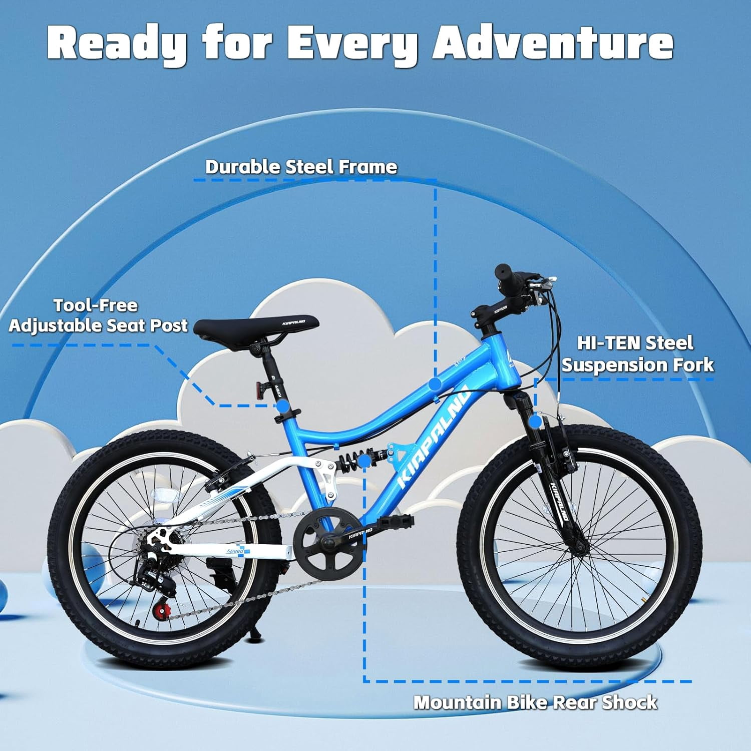 Ambifirner 20 Inch Bike with Training Wheels Single Speed, Adjustable Seat for Growing Riders, Dual Coaster & V-Brakes, Full Chain Guard, Easy Assembly (Black)