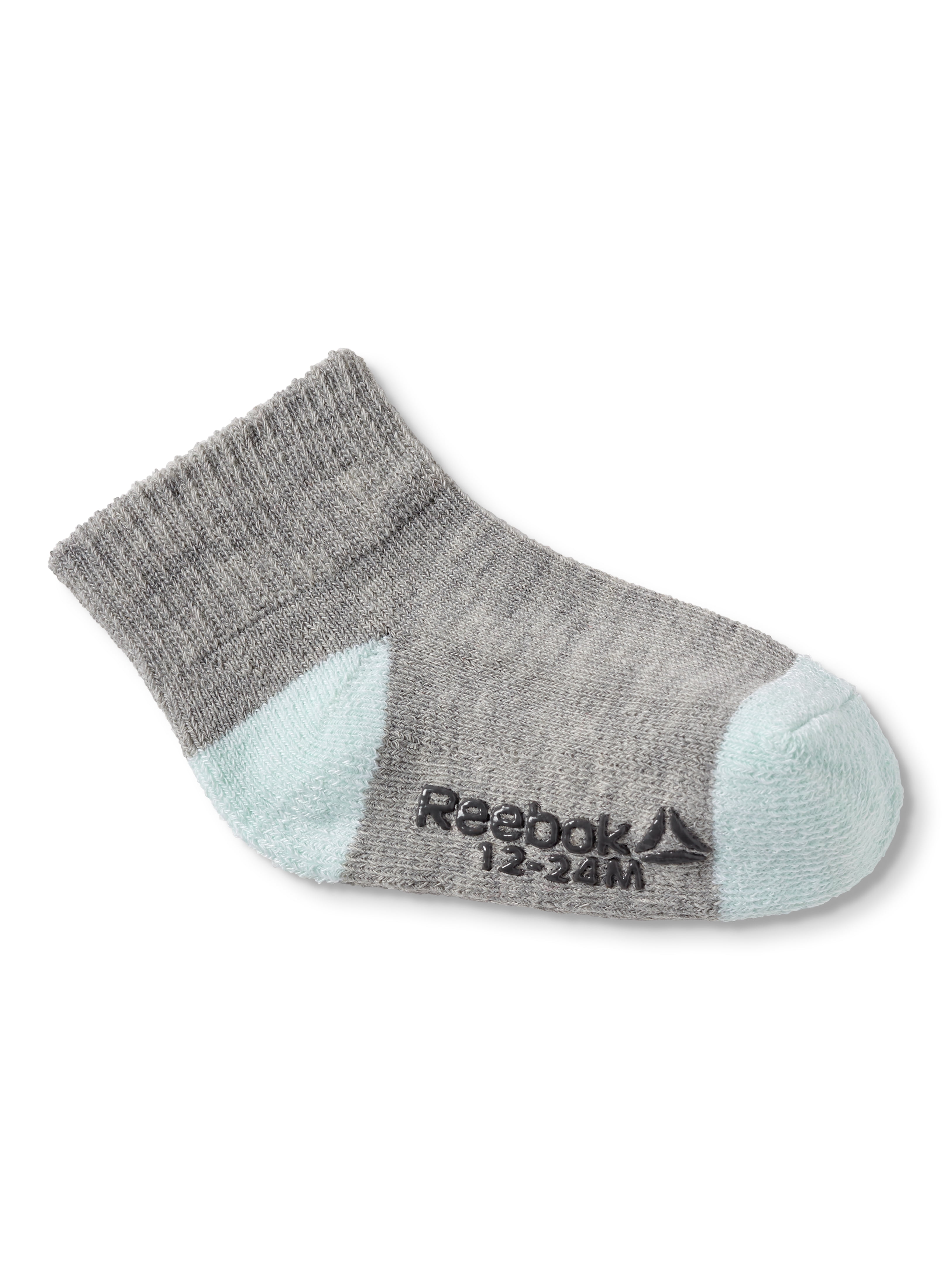 Reebok Baby and Toddler Girl Socks, 12-Pack, Sizes 12M-4T
