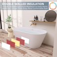 thumbnail image 4 of TOBILI 63 x 30 x 23 inch Acrylic Freestanding Bathtub with Overflow and Drain,Gloss White, 4 of 9