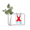 thumbnail image 1 of La cinta roja de sensibilización sobre el VIH en el Día Mundial del SIDA Jarrones colgantes de vidrio transparente Decoración Botella, 1 of 4