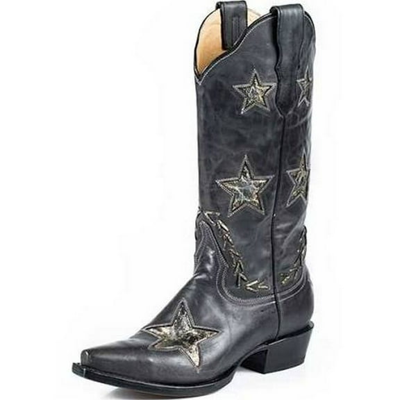 Stetson Women's Star Western Boot Snip Toe - 12-021-6105-0921 BL 7 M US