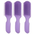 thumbnail image 2 of Hair 3pcs Cepillo Para El Cabello Púrpura Hueco Diente Ancho Plástico Masaje Antiestático Peine Para Desenredar Para Todo El Cabello Húmedo Y Seco, 2 of 7