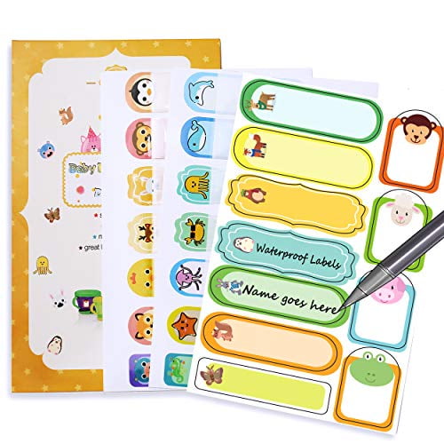 Baby Bottle Labels for Daycare, Waterproof Write-On Name Labels, Assorted Sizes & Colors ...