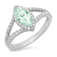 thumbnail image 7 of Halo Engagement Ring for Women - 1.2ct Simulated Green Diamond in 14K White Gold Promise Ring, 7 of 7
